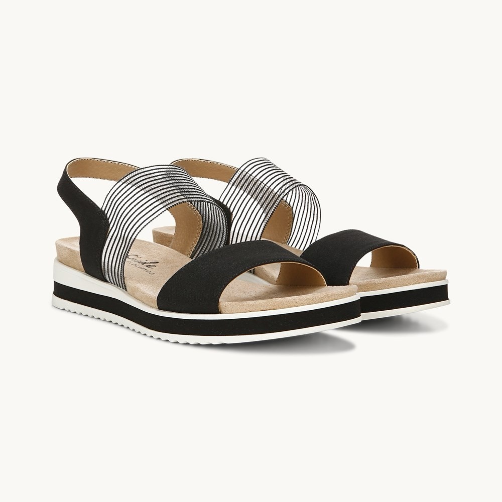 Life Stride Black and White Sandals